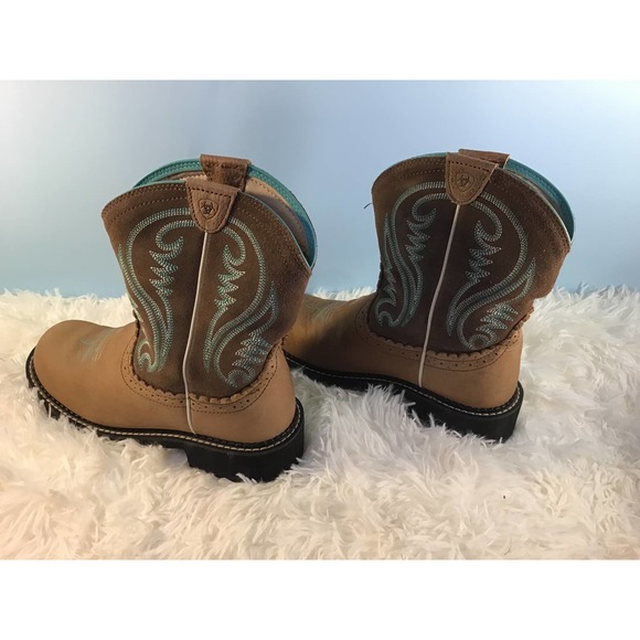 COPY - Ariat Fat Baby Tan/Brown/Turquoise Western Boots Women’s SZ 7.5C - Picture 2 of 6